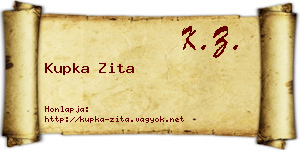 Kupka Zita névjegykártya