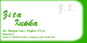 zita kupka business card